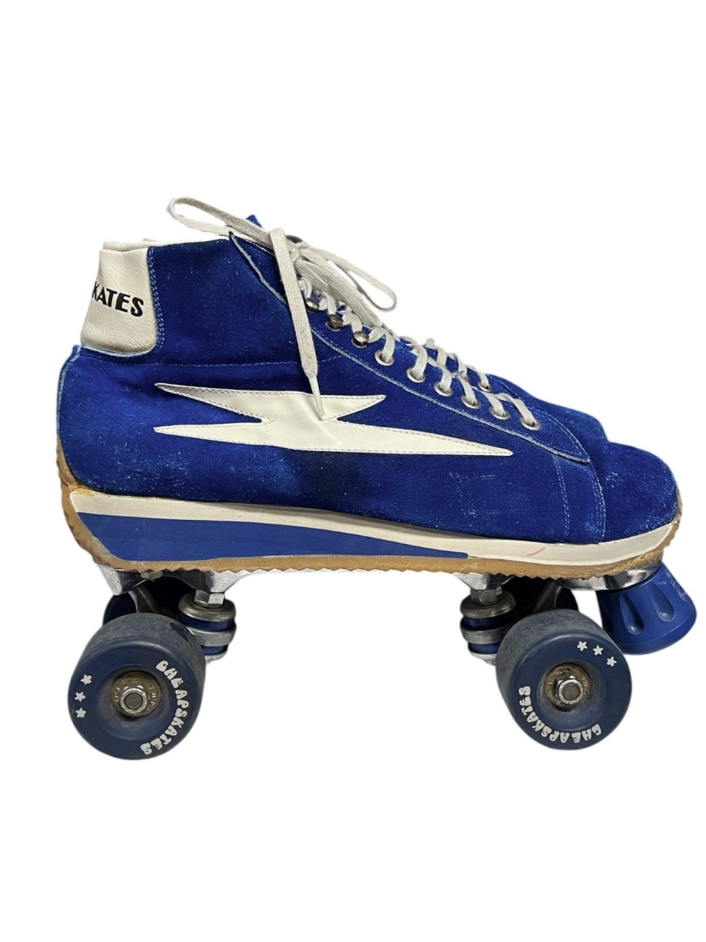🌻Vintage Cheapskates California Roller Skates Blue Suede 1970s Retro Size 12 - Picture 4 of 15